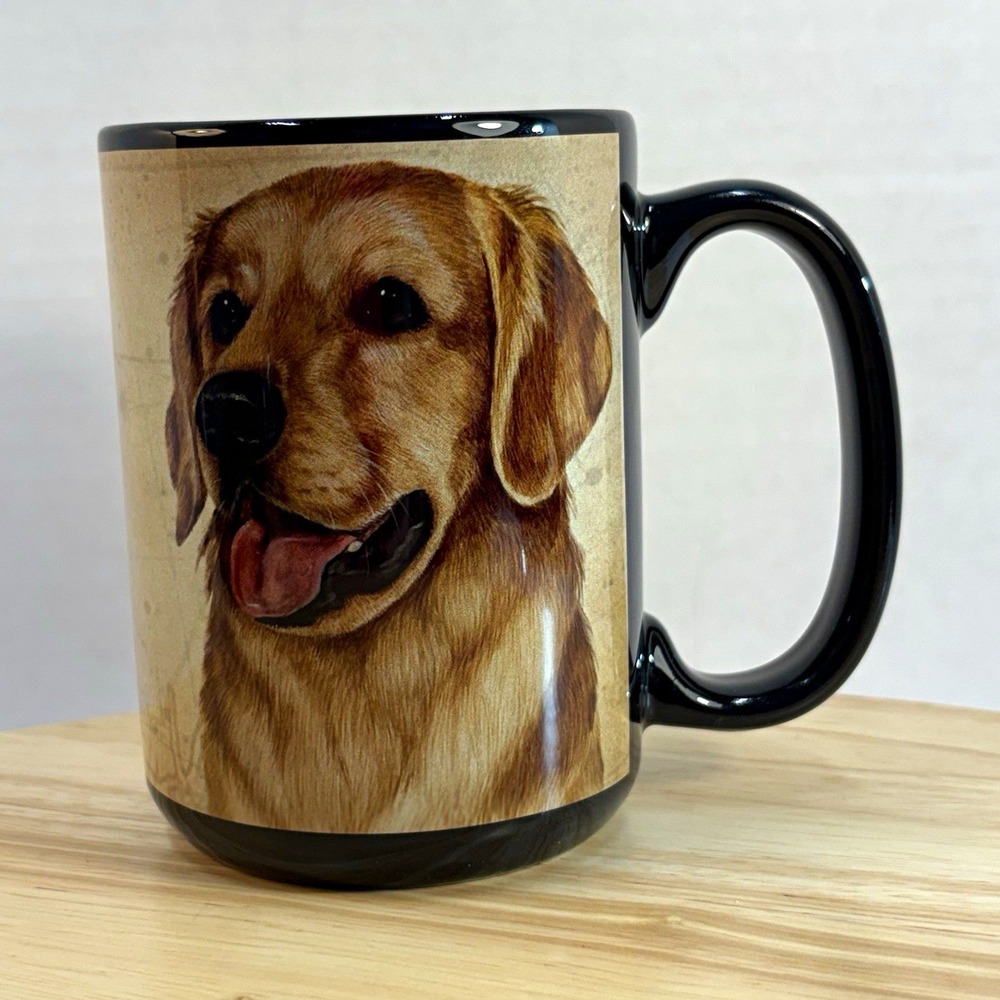 Golden Retriever Dog Ceramic Coffee Mug Black Handle Rim 15 oz Tamara Burnett